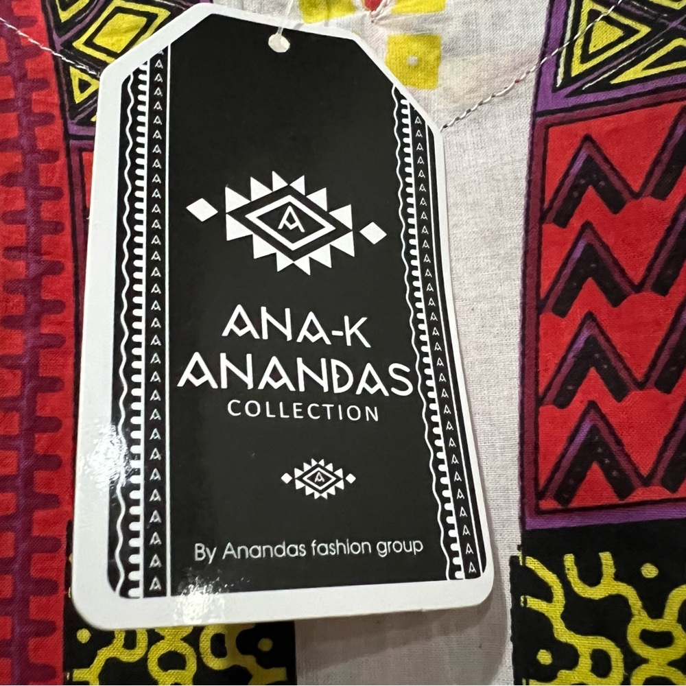Anandas Xl Cotton Made In India Boho Aztec Kimono… - image 4